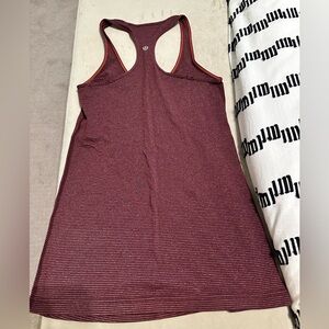Lululemon Cross Racerback Maroon striped Tank